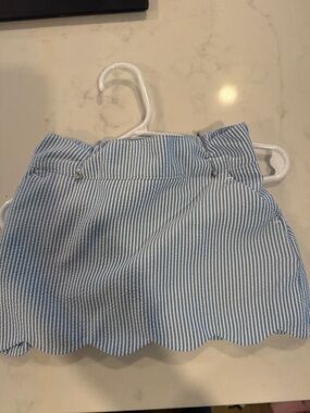 Vineyard Vines Blue and White Striped Scalloped Girls Skirt